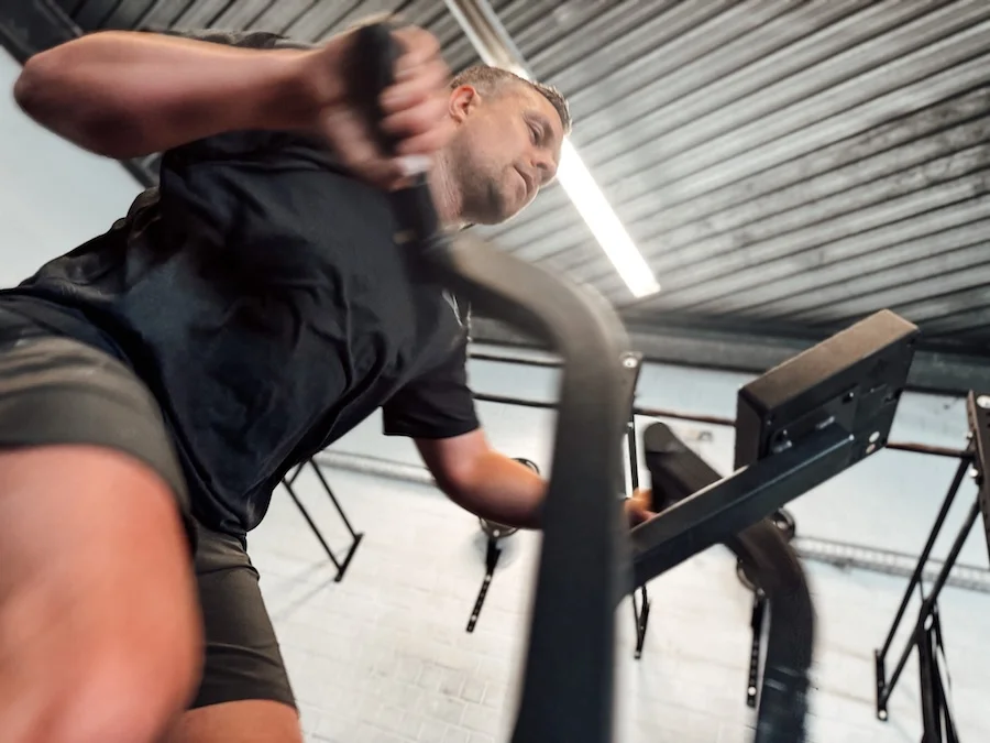 Athlete on an AirBike