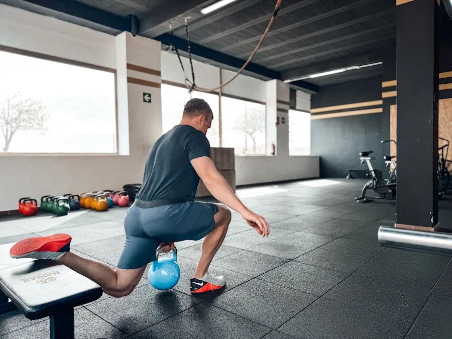 Athlete doing Bulgarian Split Squats