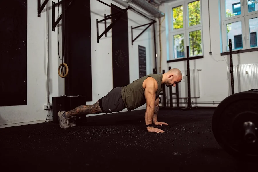 Athlete doing push-ups