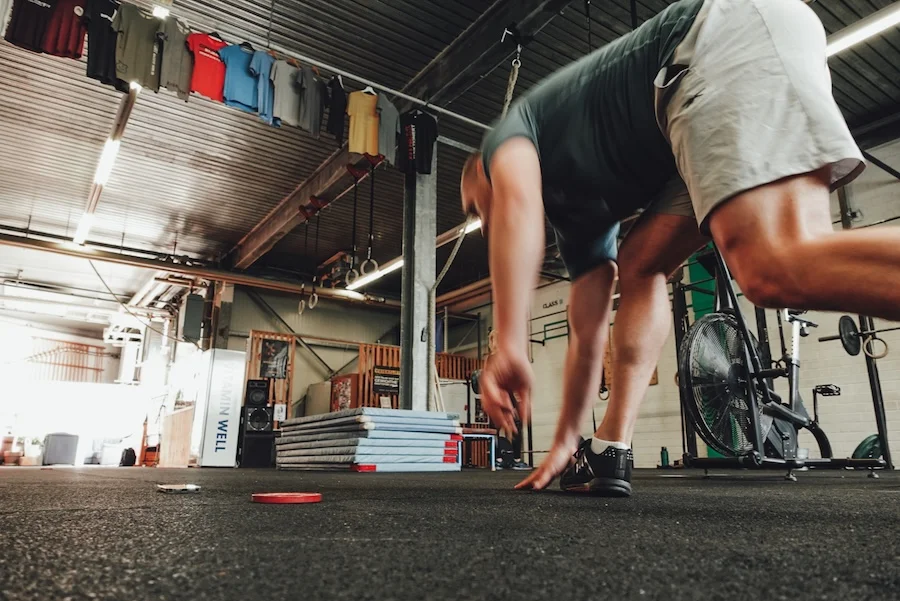 Athlete doing shuttle runs