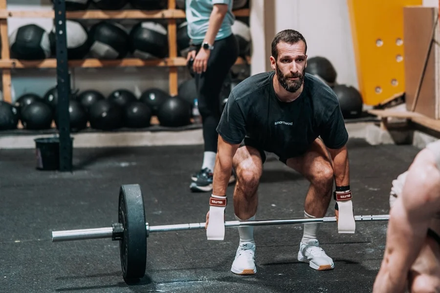 Athlete performing a deadlift