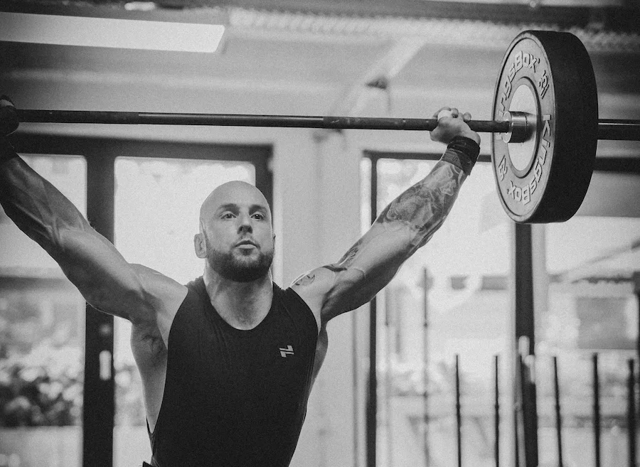 Athlete performing a snatch