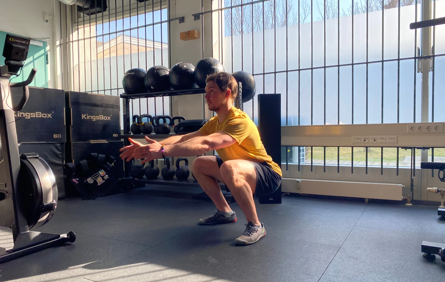 Athlete doing squats