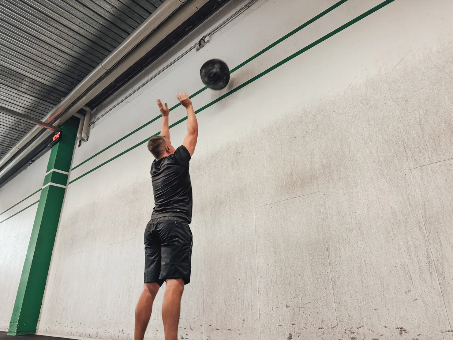 Athlete doing wall balls