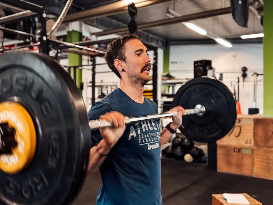 Athlete with a barbell