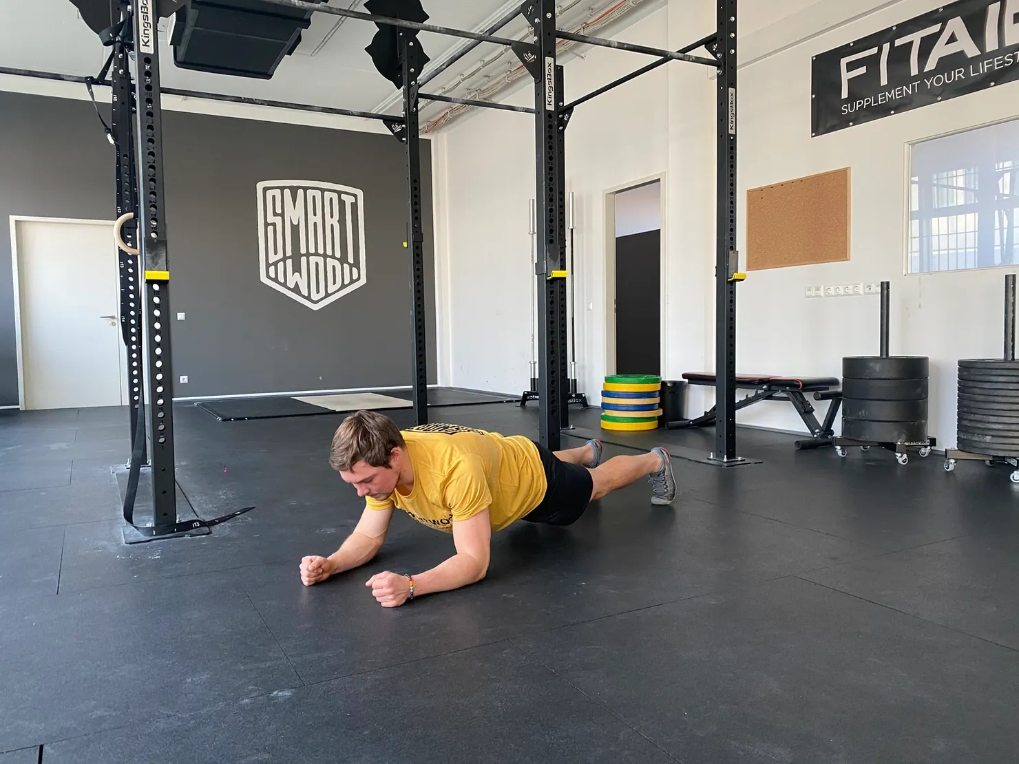 Athlete doing a plank