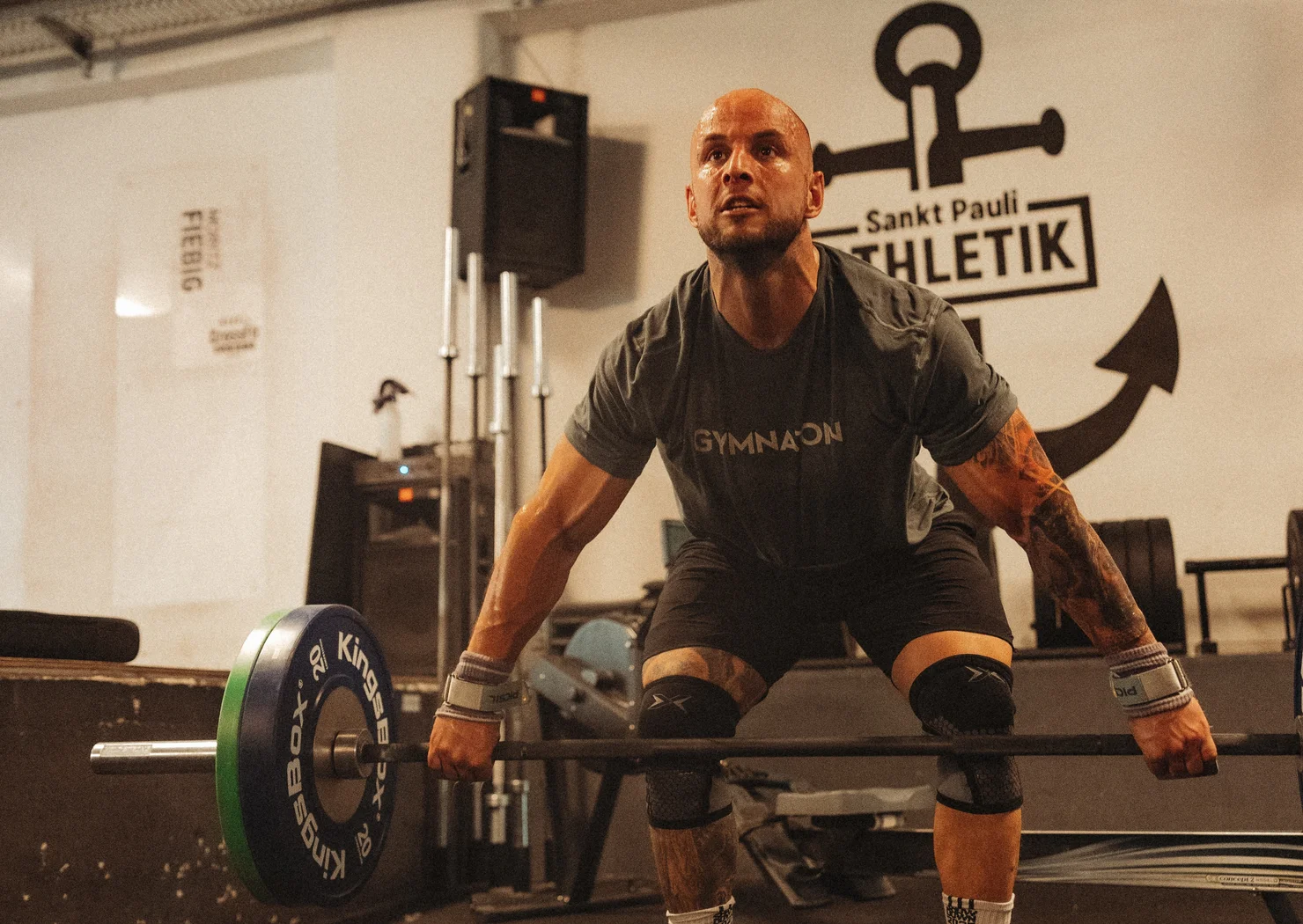 Athlete doing a snatch