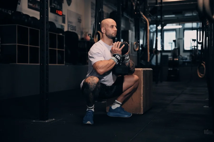 Athlete doing goblet squats