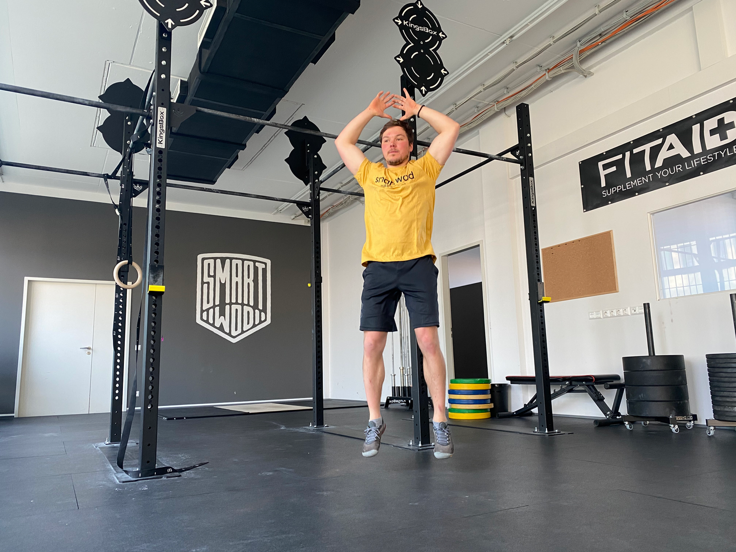Athlete doing jumps