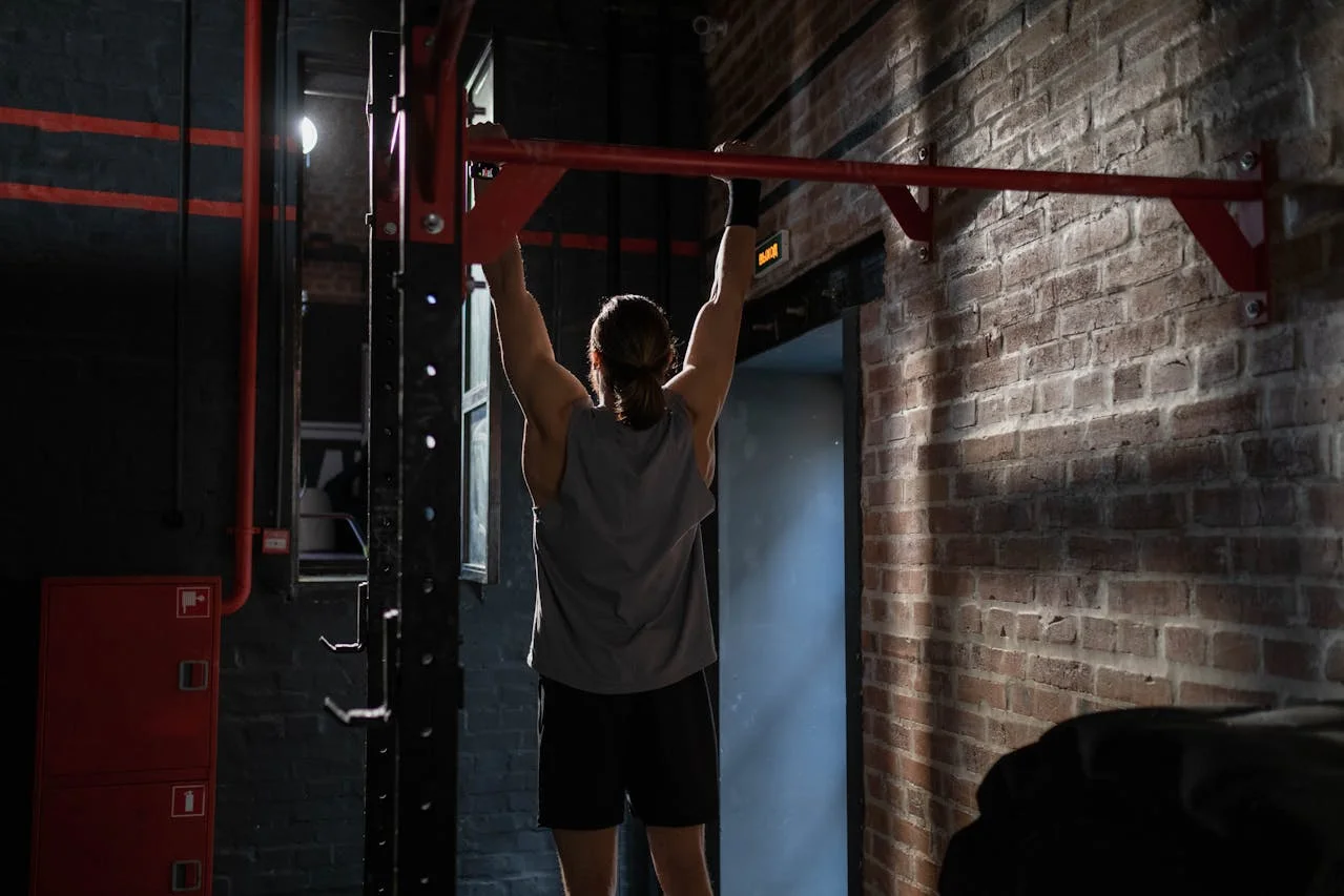 Athlete doing pull-ups