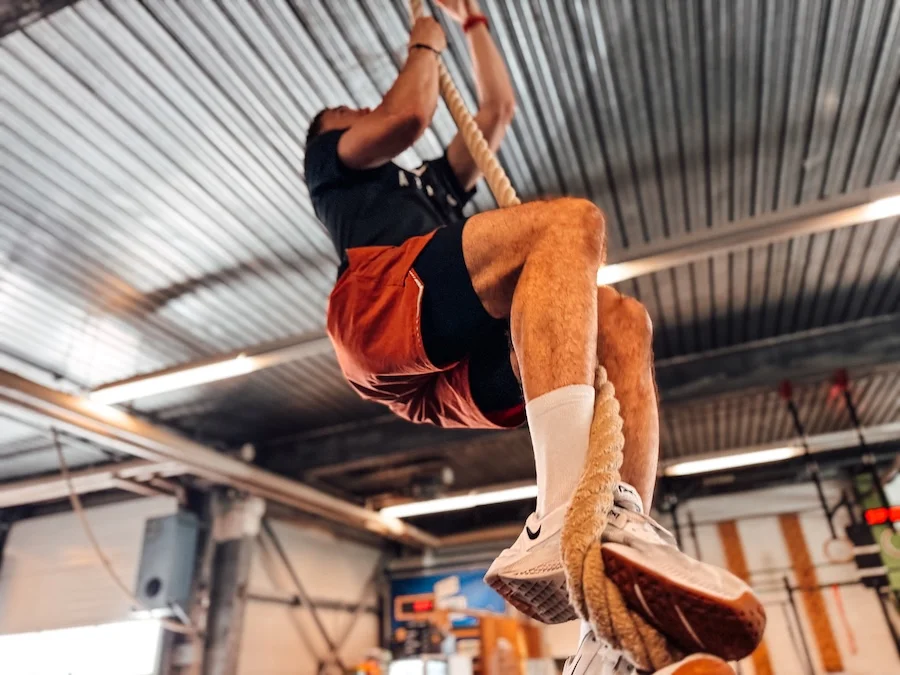 Athlete in Rope Climbs