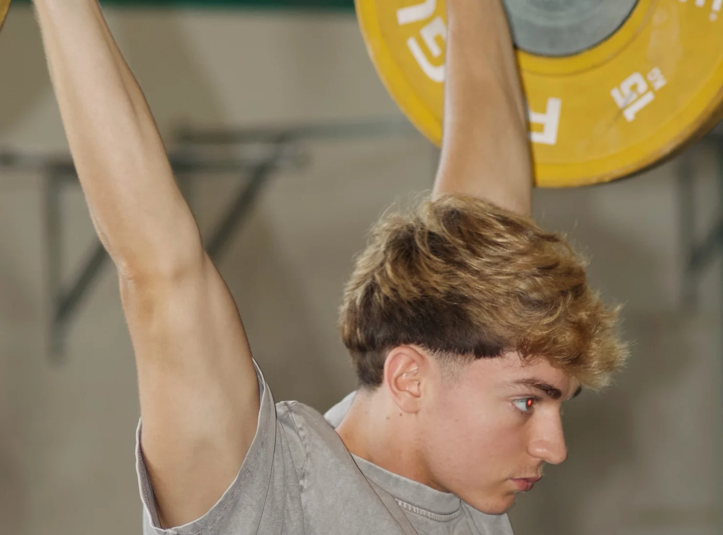 Athlete performing overhead squats