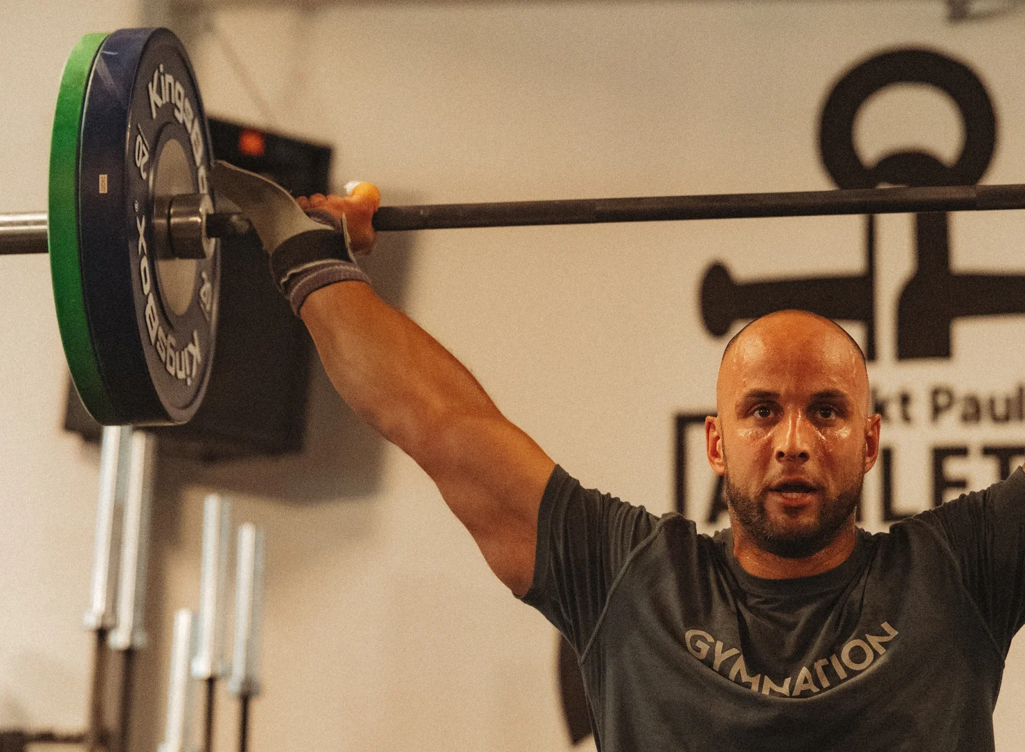 Athlete performing overhead squats