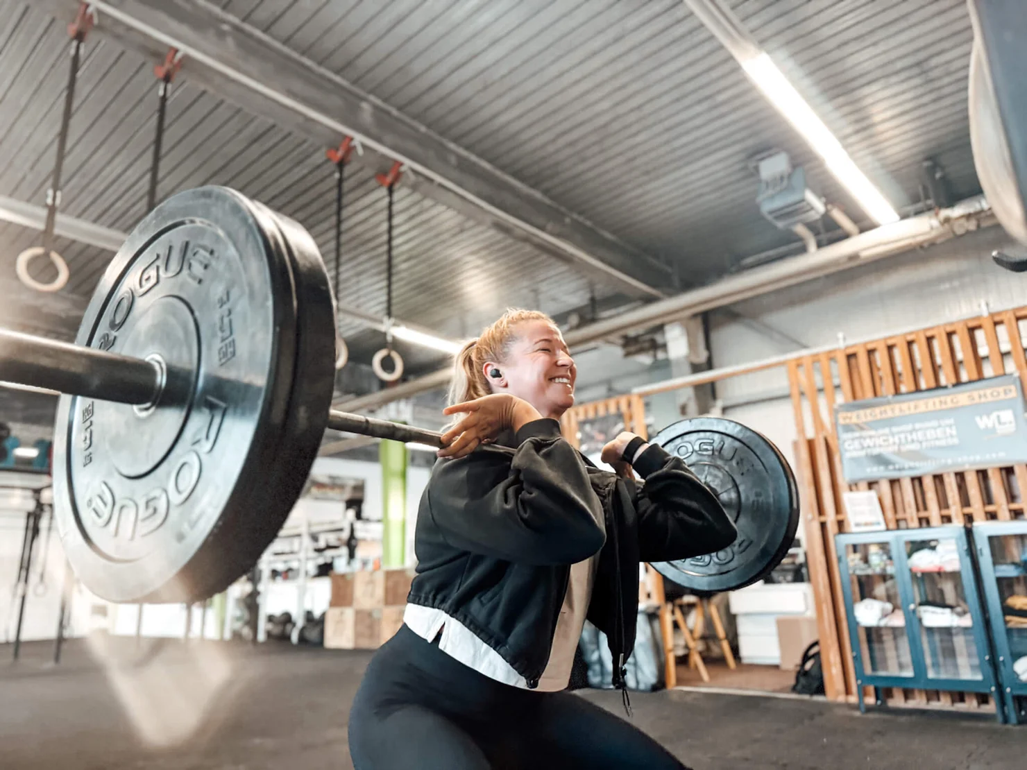 athlete training with a barbell