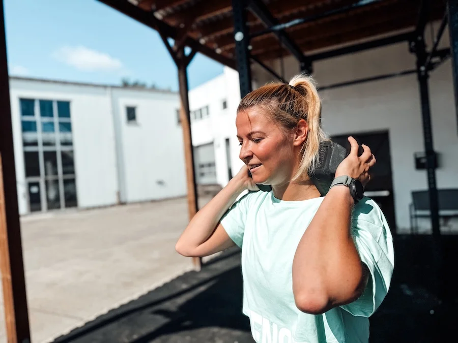 Athlete with a dumbbell