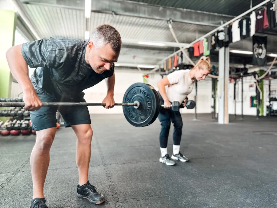 Athletes doing strength training