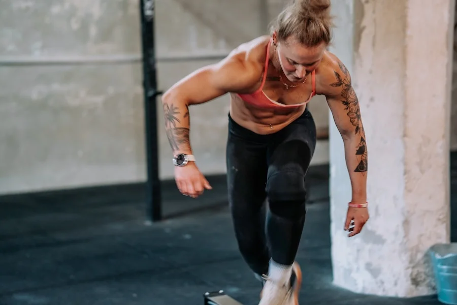 Athlete doing burpees