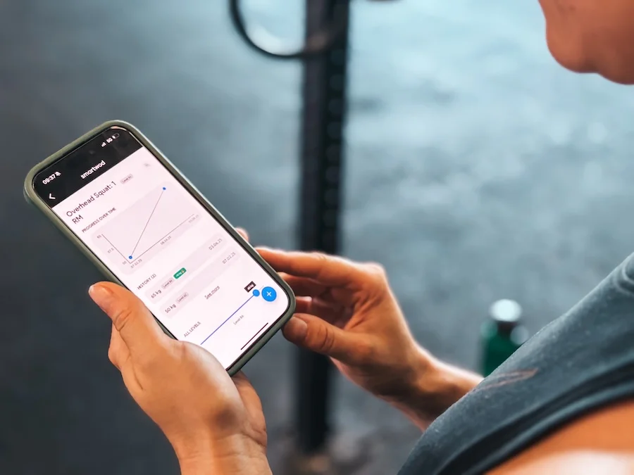 Athlete logging a personal record