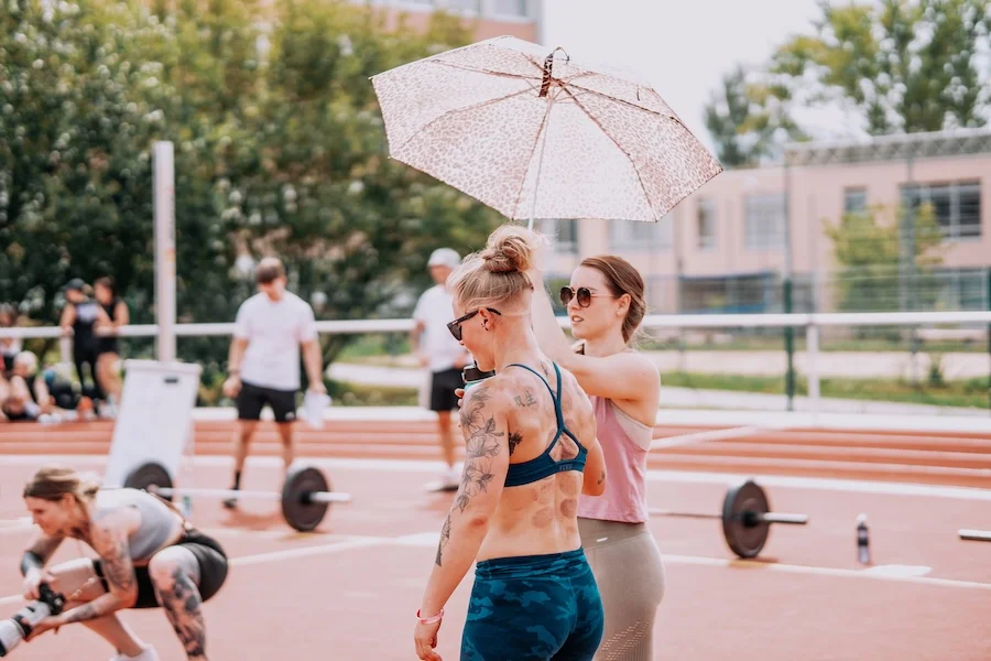 Athletin beim Training