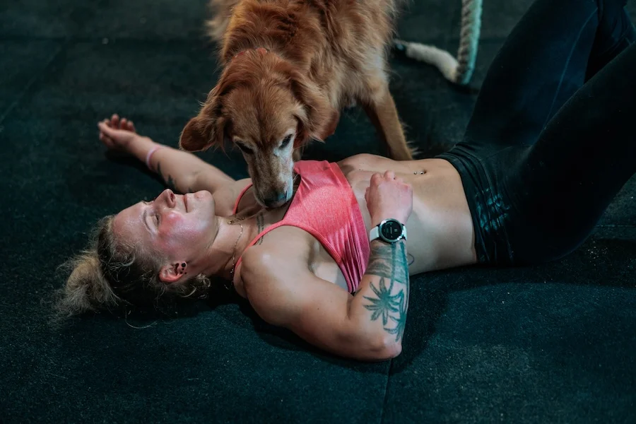 Female athlete after exercise in the heat