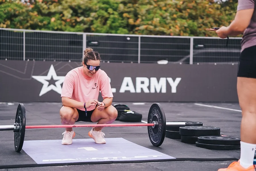 An athlete during a workout