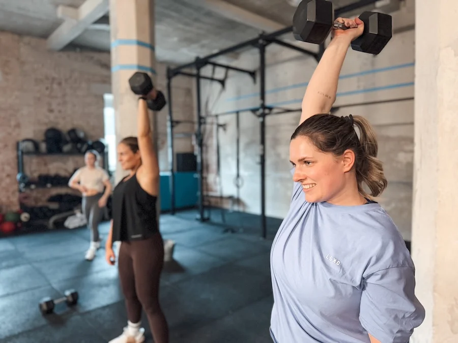 Female athletes during CrossFit training