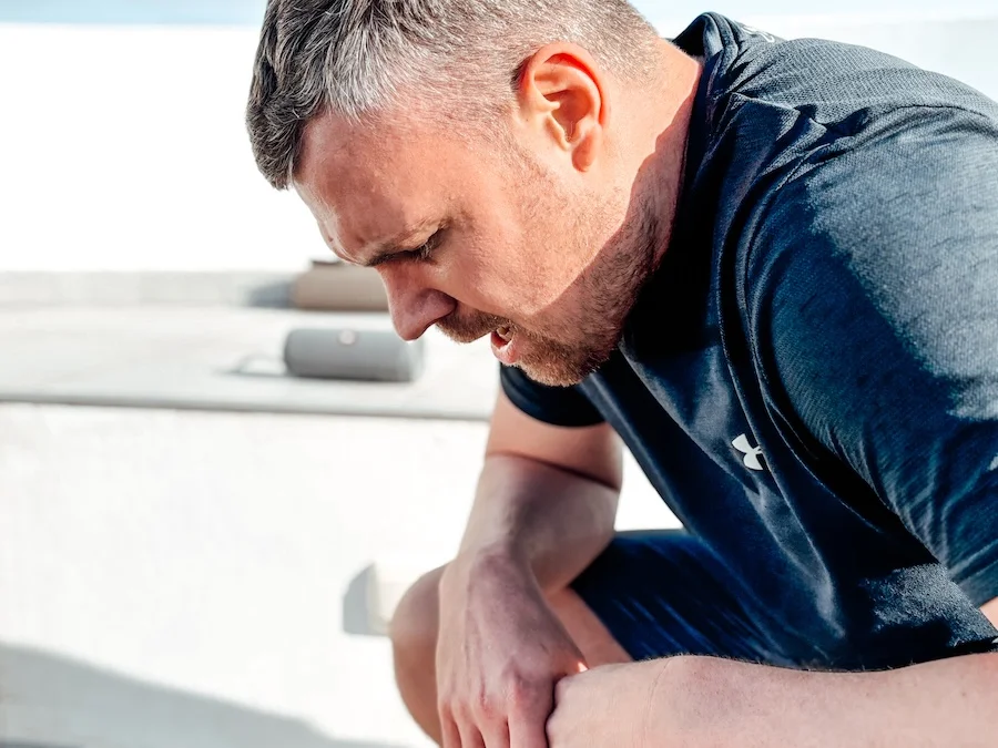 Exhausted athlete during training