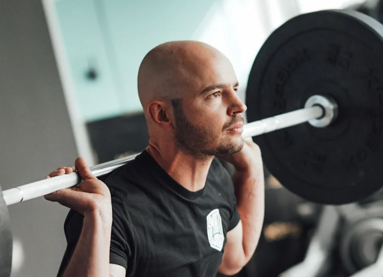 Athlete with a barbell
