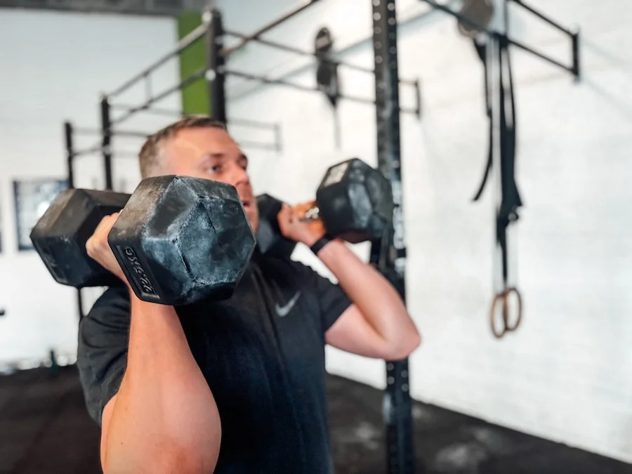Man with dumbbells