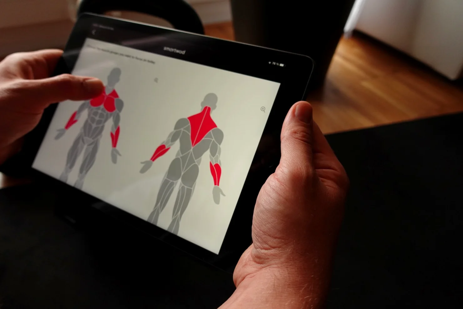 Muscle parts on a tablet