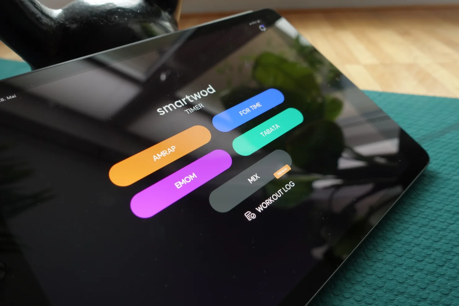 SmartWOD Timer on the tablet