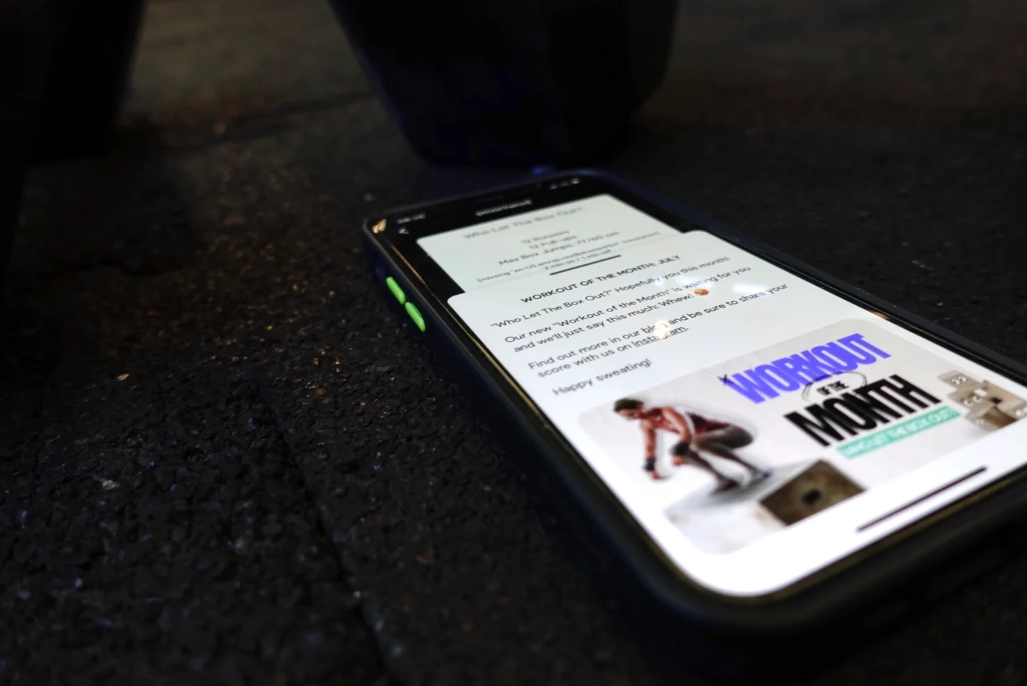 Workout of the Month on a phone