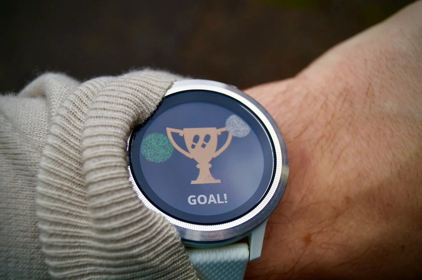 Ziel erreicht auf einer Fitness-Uhr